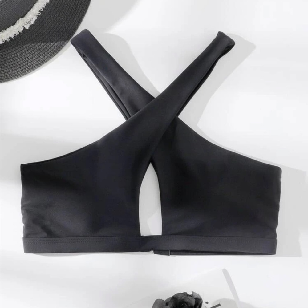 SHEIN criss cross bikini top